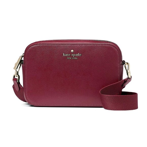 New Kate Spade Madison Mini Camera Bag Saffiano Leather Blackberry - Picture 1 of 5